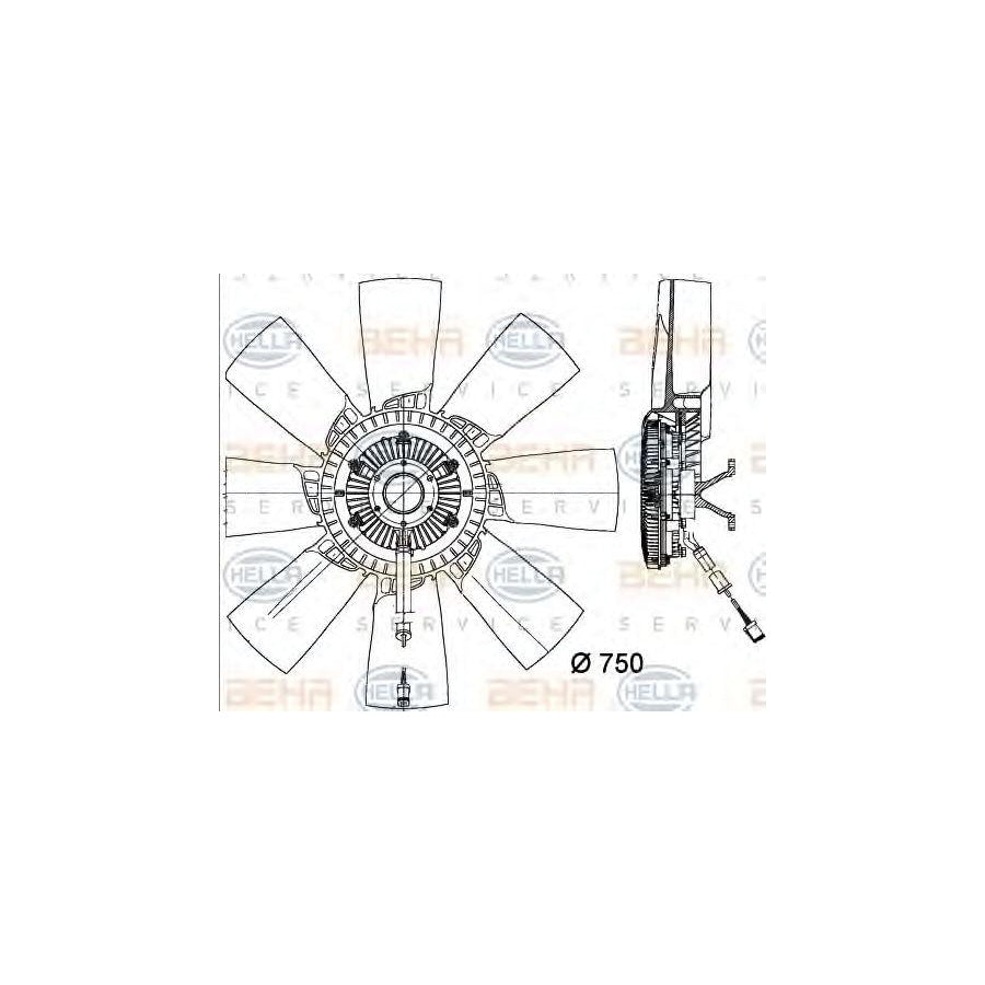 Hella 8MV 376 734-321 Fan, Radiator