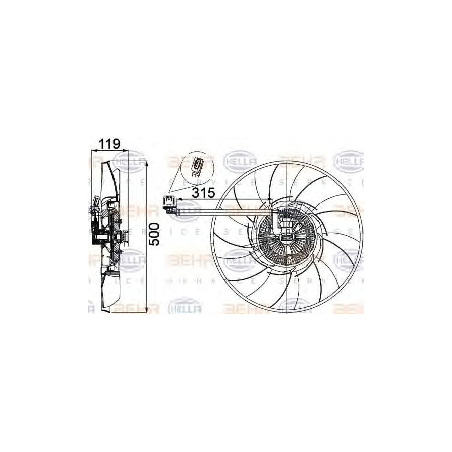 Hella 8MV 376 757-521 Fan, Radiator