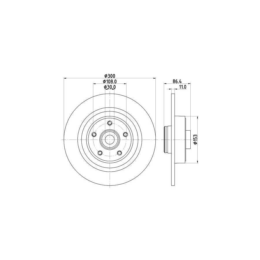 Hella Pro 8DD 355 123-411 Brake Disc For Renault Vel Satis