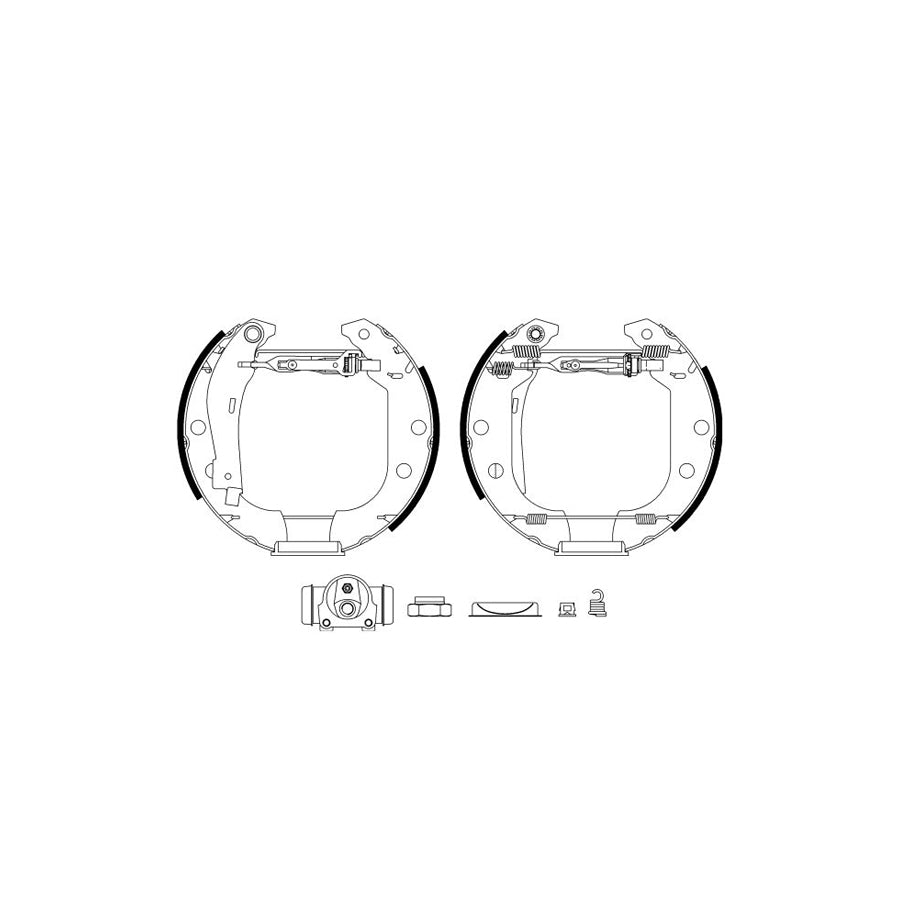 Hella Shoe Kit Pro 8DB 355 003-951 Brake Set, Drum Brakes For Citroen Zx Estate (N2)