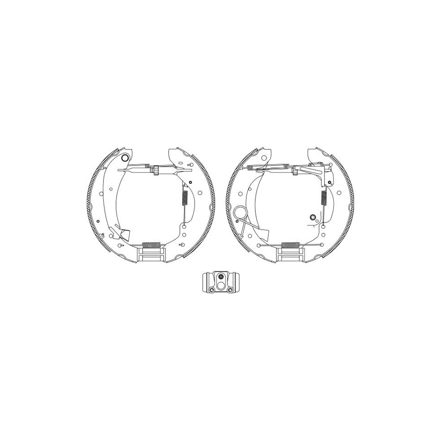 Hella Shoe Kit Pro 8DB 355 004-221 Brake Set, Drum Brakes For Fiat Ducato