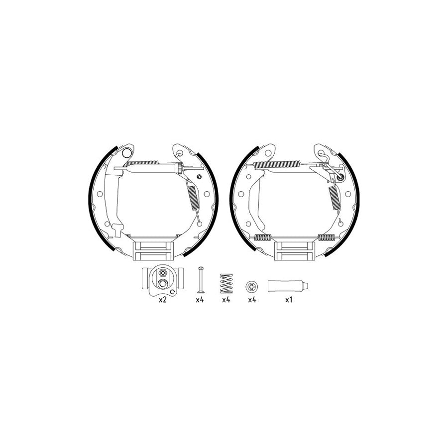 Hella Shoe Kit Pro 8DB 355 022-661 Brake Set, Drum Brakes