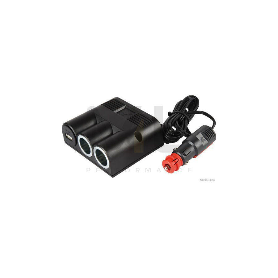 HERTH+BUSS ELPARTS 51306865 Cigarette lighter splitter 16A, Electromagnetic Compatibility (EMC), with overvoltage protection, with pipe, with plug