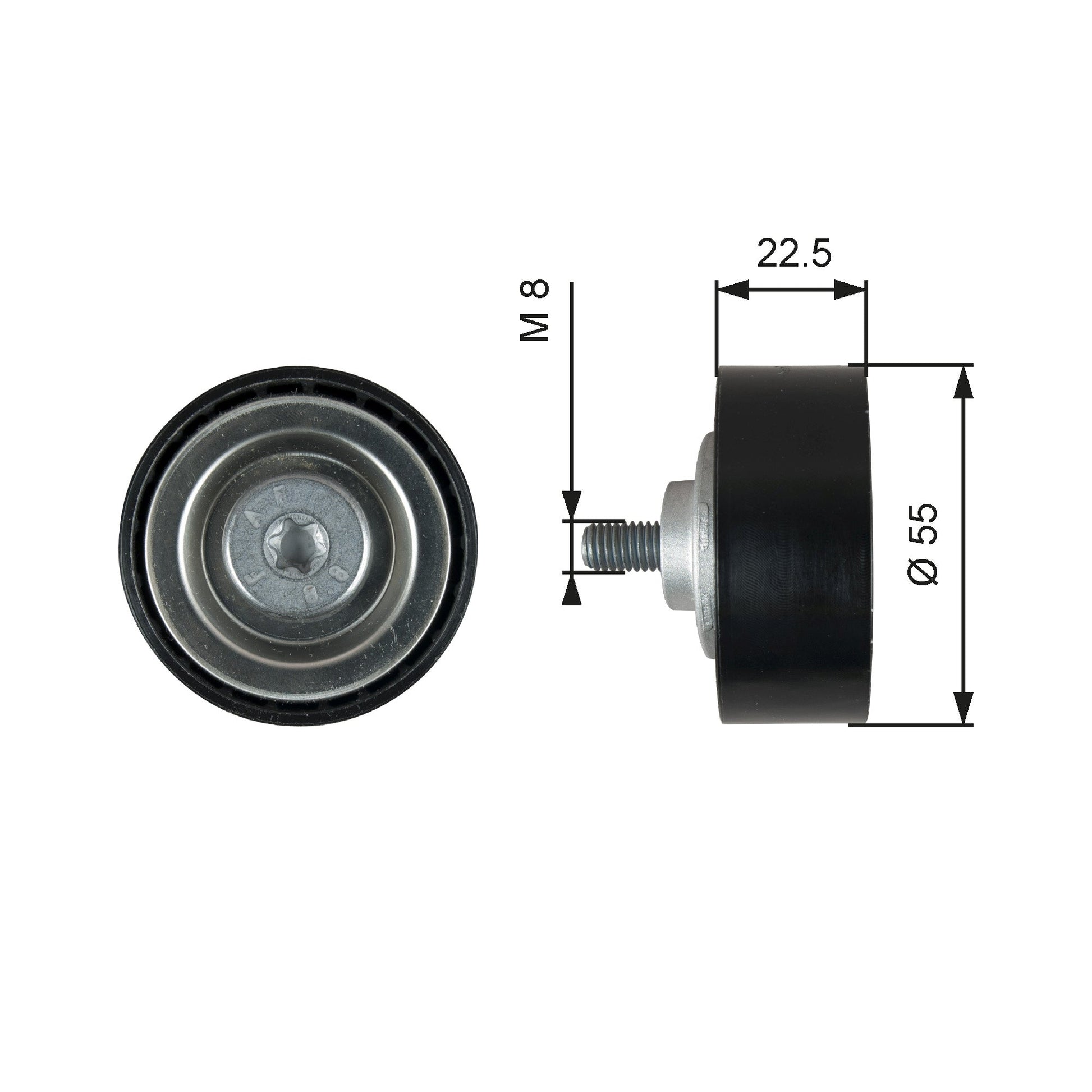 GATES GATT36767 V-Ribbed Belt Deflection/Guide Pulley
