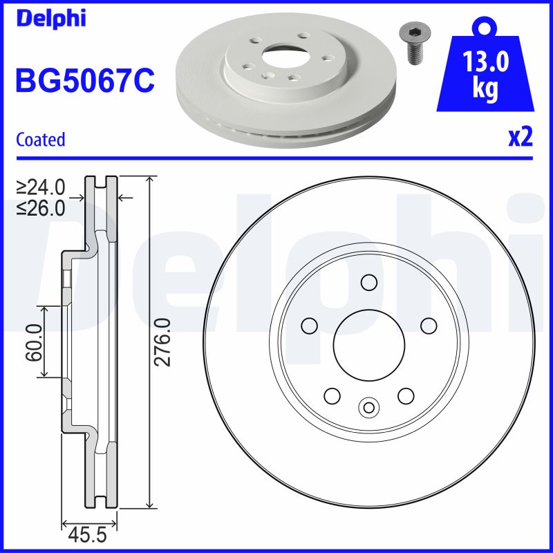 DELPHI BG5067C Brake Disc .