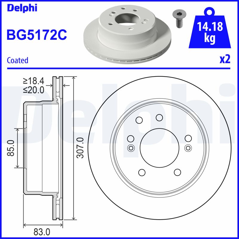 DELPHI BG5172C Brake Disc .