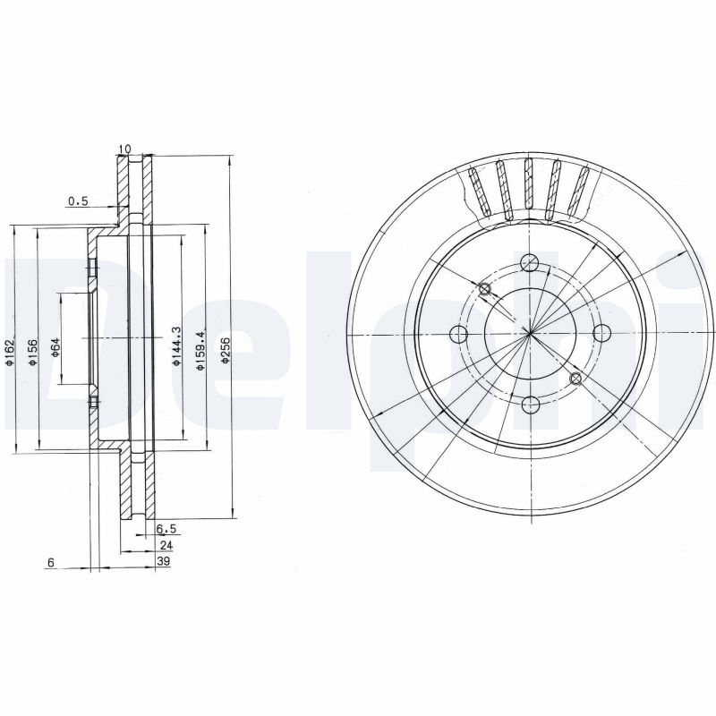 DELPHI BG3612 Brake Disc .