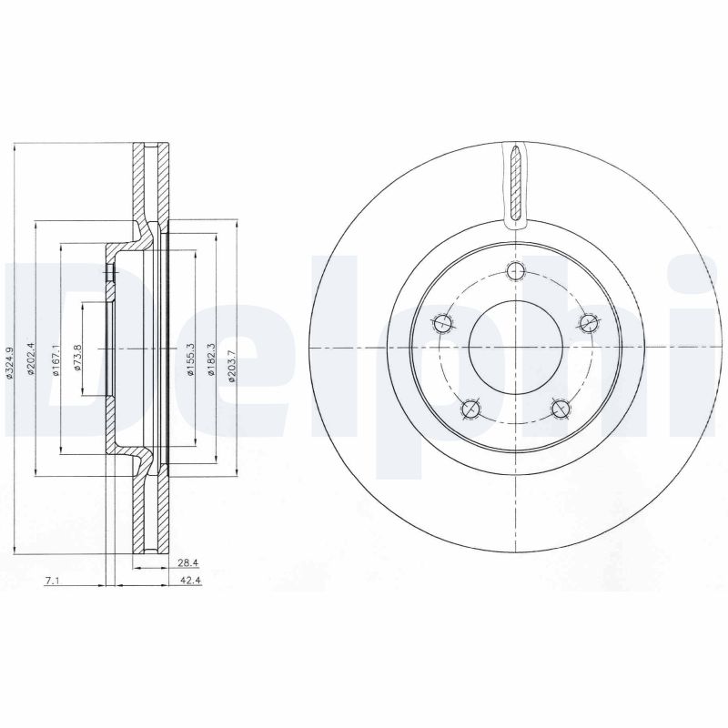 DELPHI BG3544 Brake Disc .