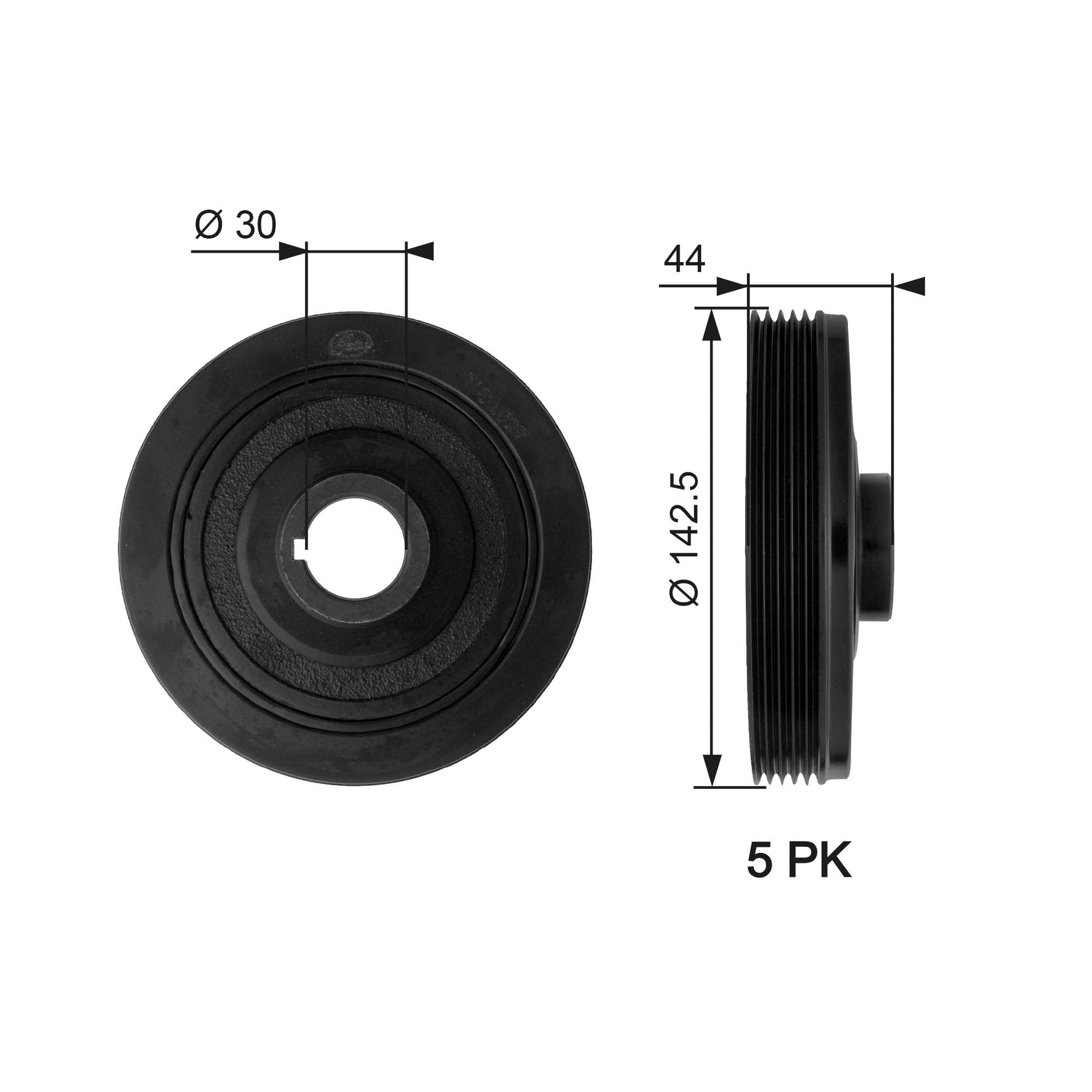GATES GATTVD1027 Crankshaft Belt Pulley
