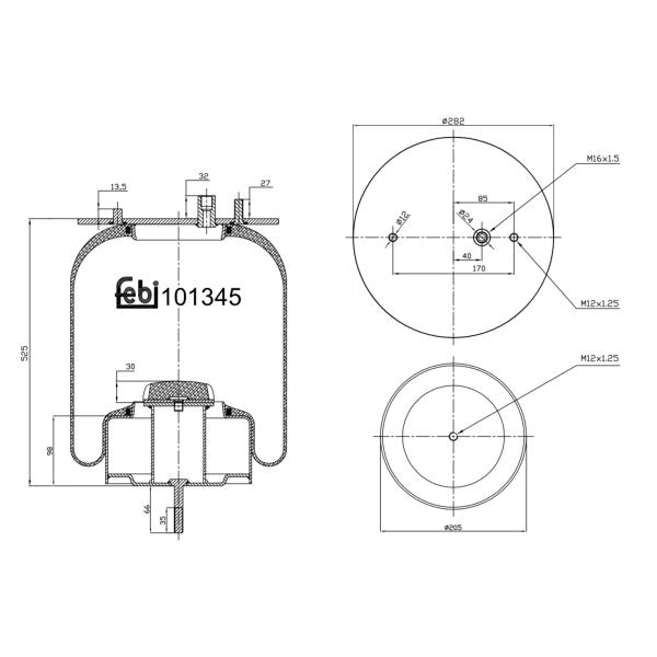 FEBI FE101345 Air Suspension Bellow