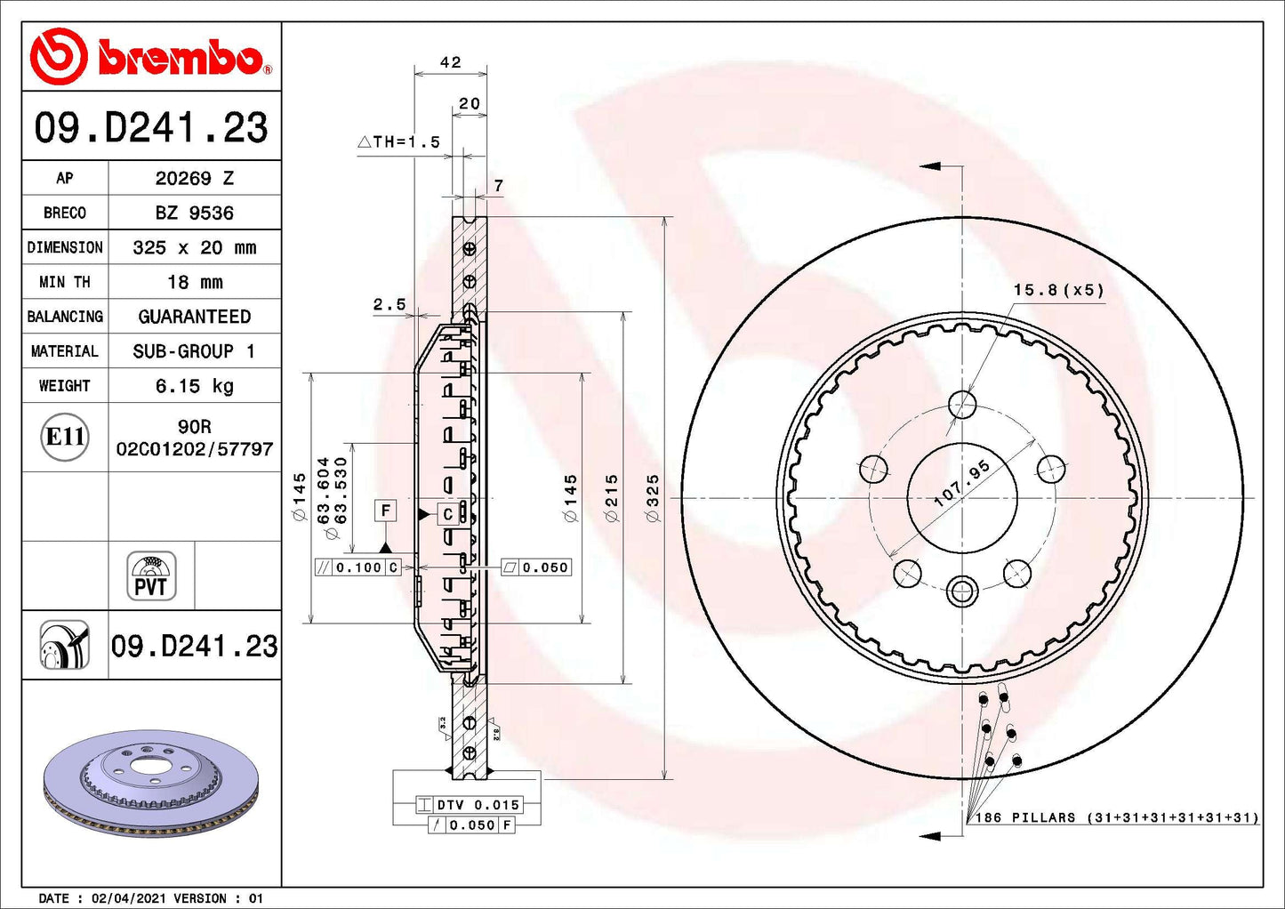 TOURMAX BCR-411 Disc Brake Caliper Repair Kit