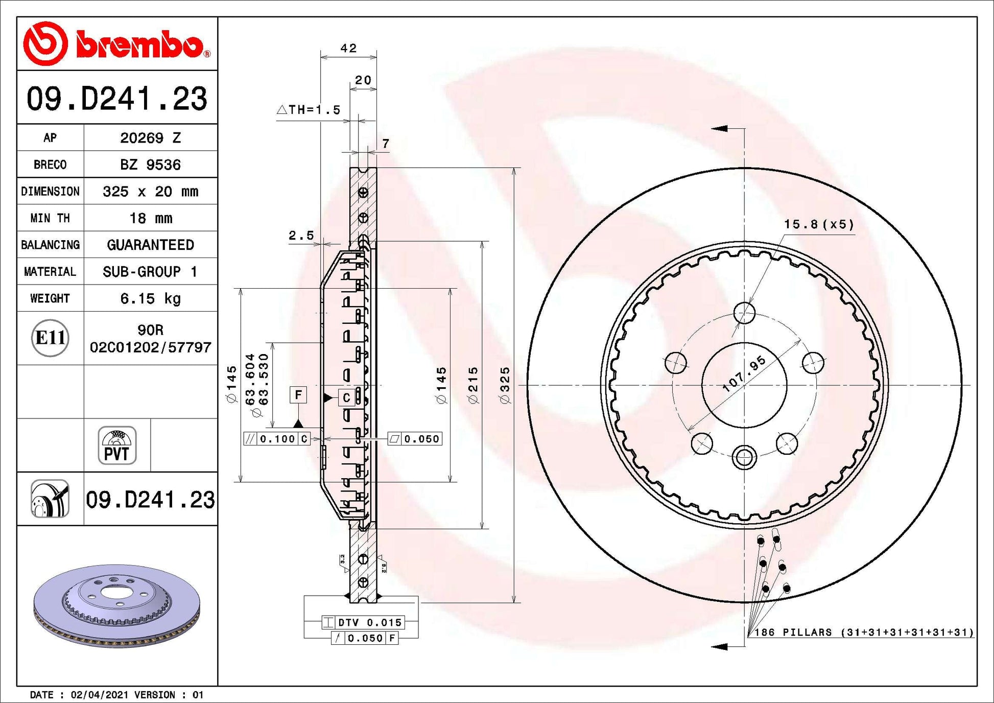 TOURMAX BCR-411 Disc Brake Caliper Repair Kit
