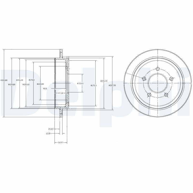 DELPHI BG4121 Brake Disc .