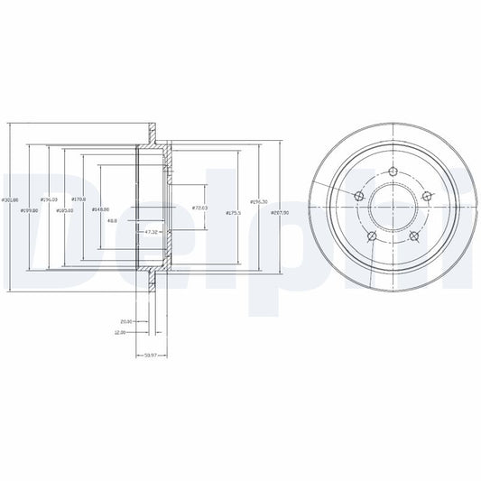 DELPHI BG4121 Brake Disc .