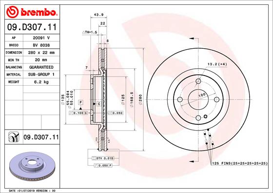 AUGER AUG56072 Disc Brake Caliper Repair Kit