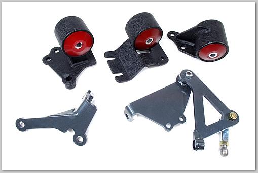 Innovative Mounts Innovative 90-93 Integra B-Series Black Steel Mounts 85A Bushings (Cable to Hydro Conversion)
