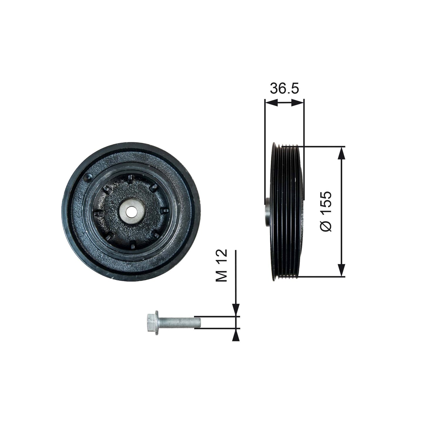 GATES GATTVD1128A Crankshaft Belt Pulley