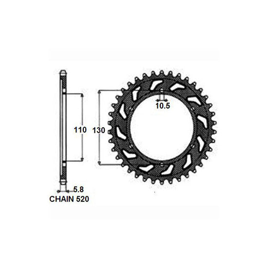 SUNSTAR SUNR1-3471-42 Chain Sprocket