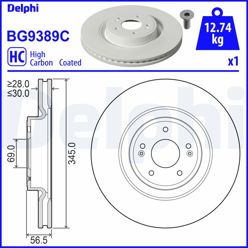 DELPHI BG9389C Brake Disc
