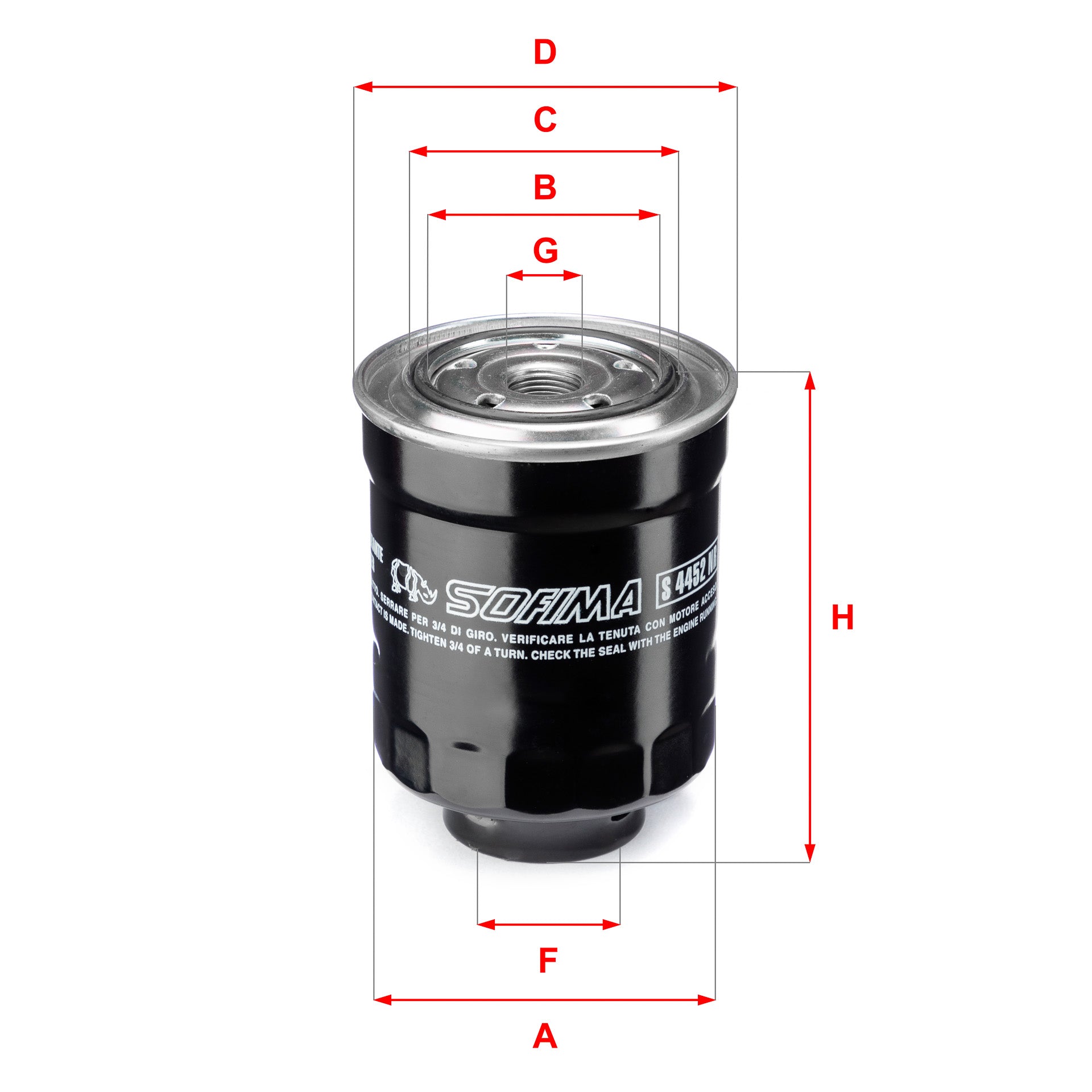SOFIMA S4452NR Fuel Filter
