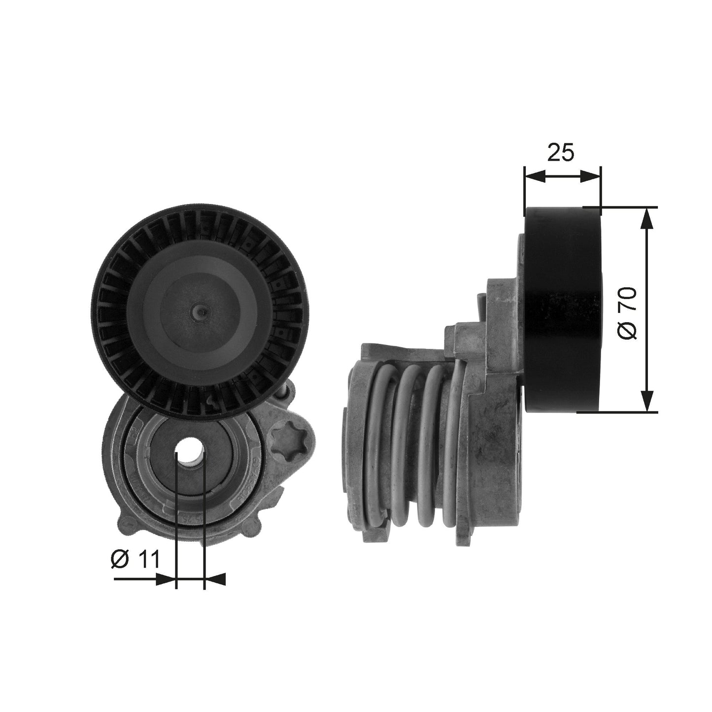 GATES GATT38384 V-Ribbed Belt Tensioner Pulley