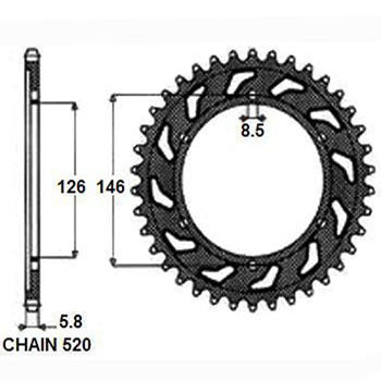 SUNSTAR SUNR1-3577-44 Chain Sprocket