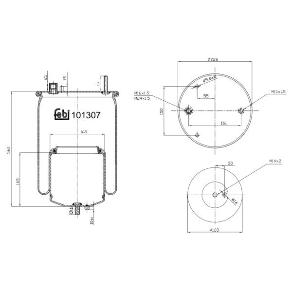 FEBI FE101307 Air Suspension Bellow