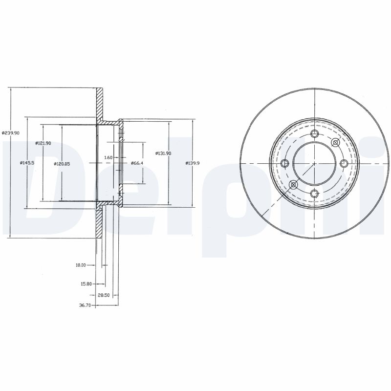 DELPHI BG3261 Brake Disc .