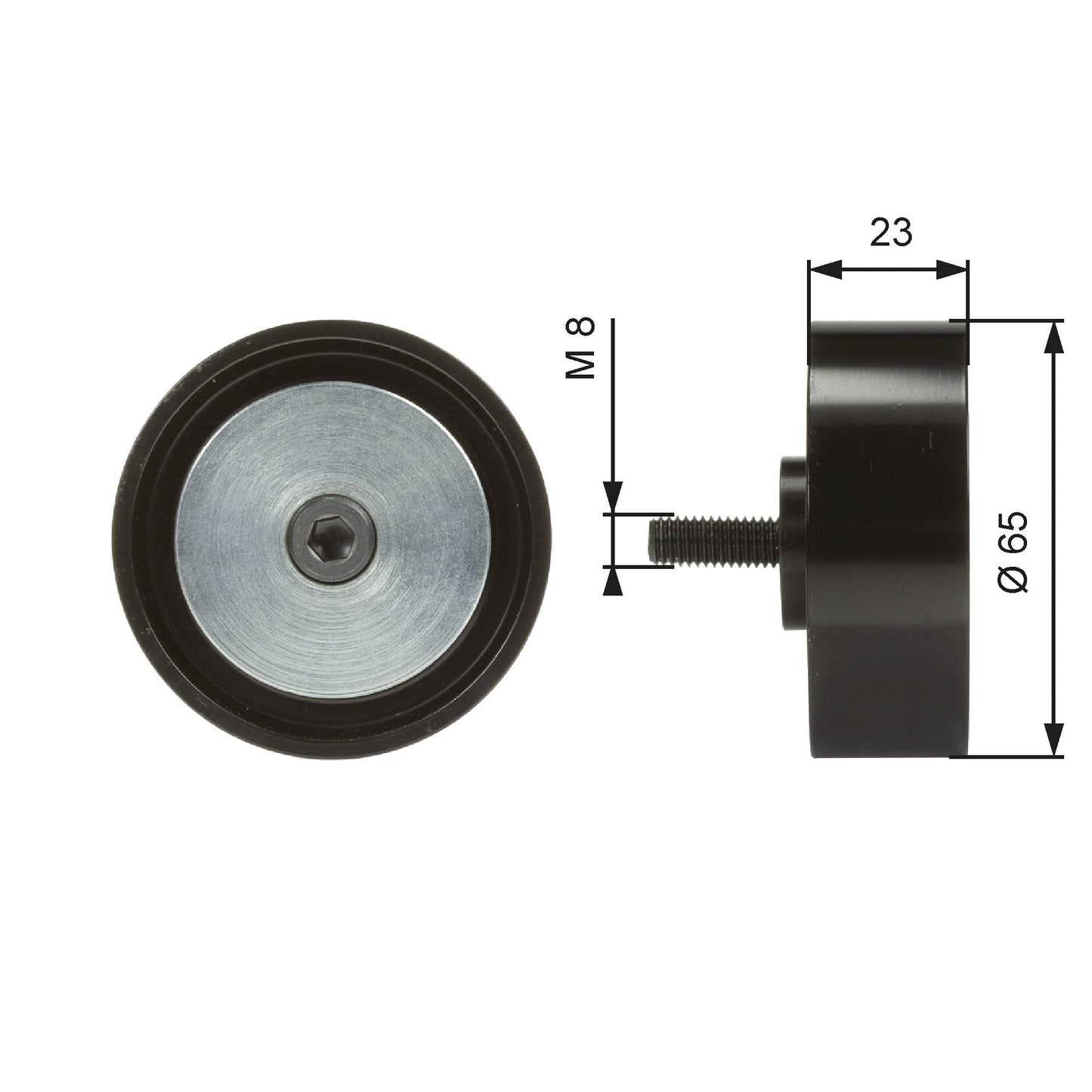 GATES GATT36082 V-Ribbed Belt Deflection/Guide Pulley