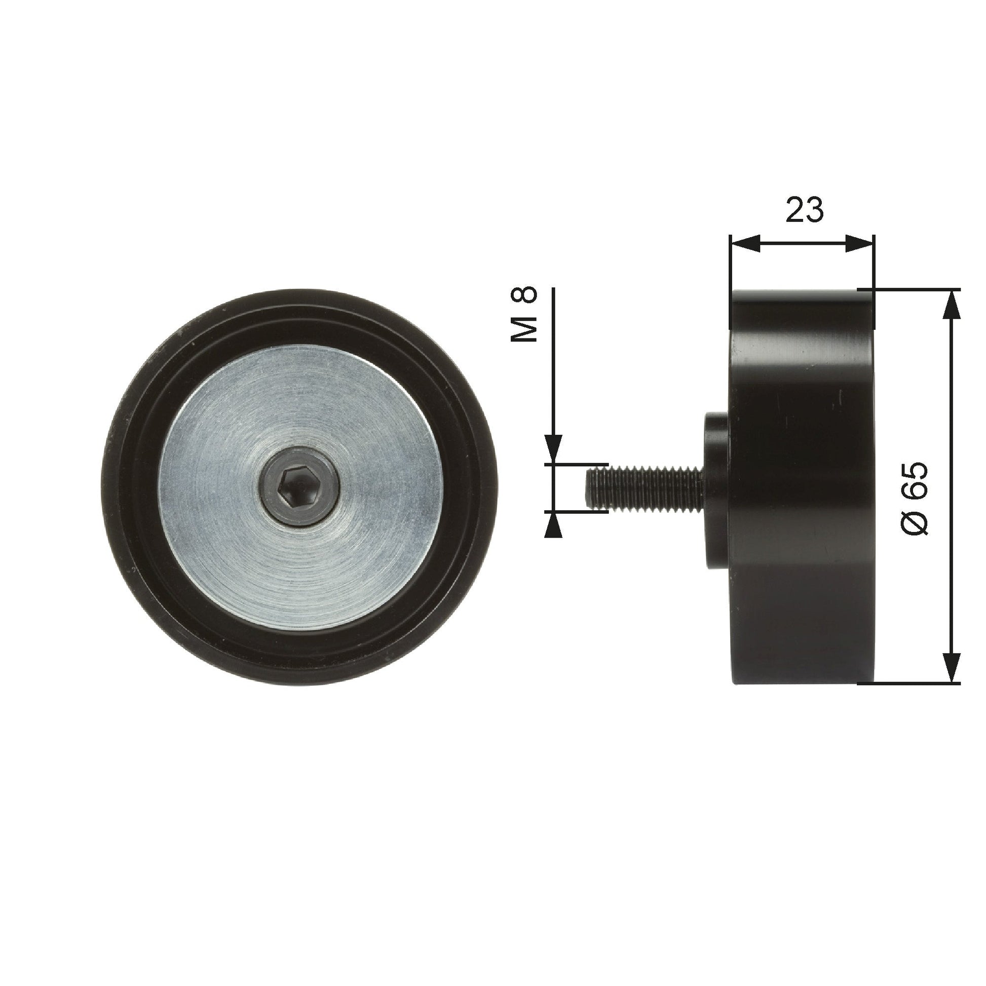 GATES GATT36082 V-Ribbed Belt Deflection/Guide Pulley