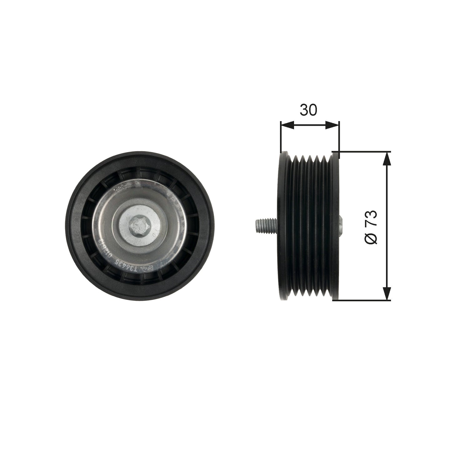 GATES GATT36435 V-Ribbed Belt Deflection/Guide Pulley