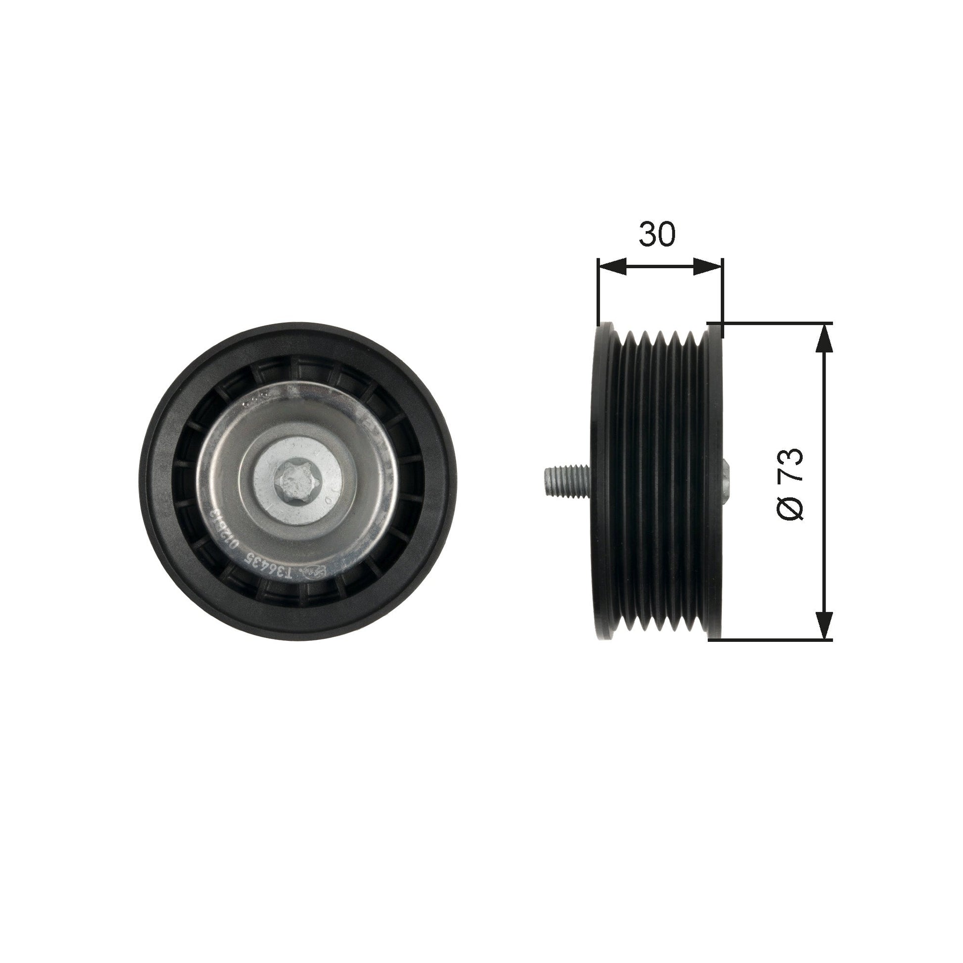 GATES GATT36435 V-Ribbed Belt Deflection/Guide Pulley