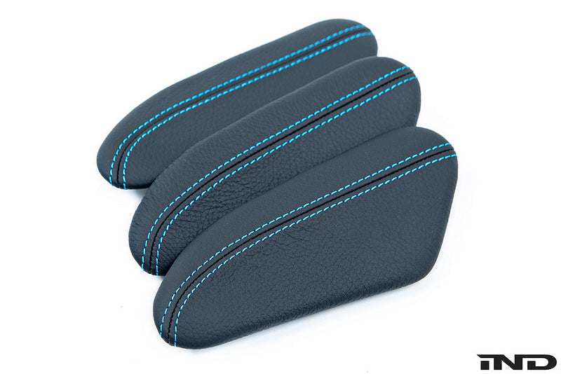 IND F87 M2 Stitched Leather Knee Pad - Polar Blue