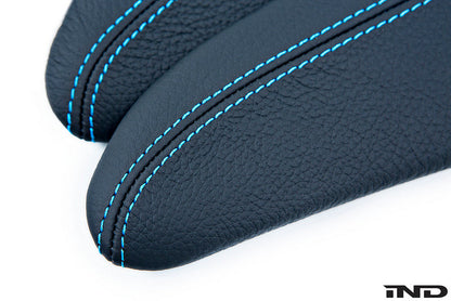 IND F87 M2 Stitched Leather Knee Pad - Polar Blue