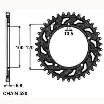 SUNSTAR SUNR1-3430-44 Chain Sprocket