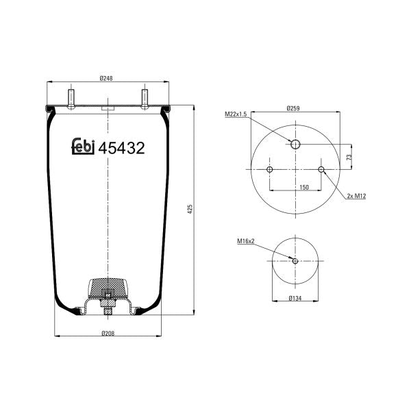 FEBI FE45432 Air Suspension Bellow