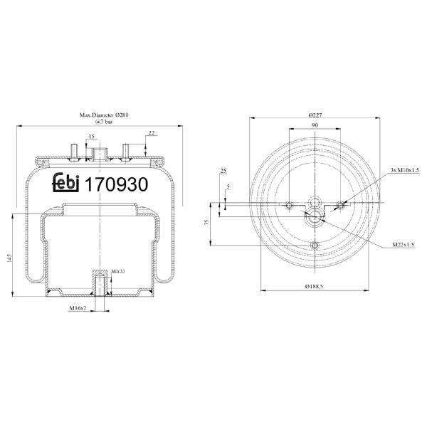 FEBI FE170930 Air Suspension Bellow