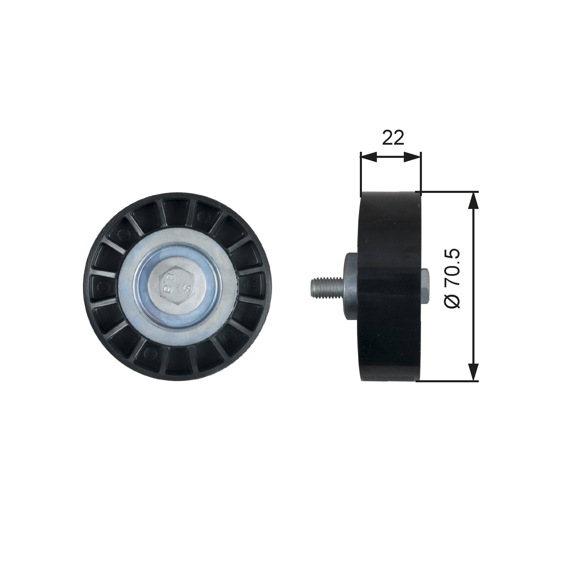 GATES GATT36607 V-Ribbed Belt Deflection/Guide Pulley