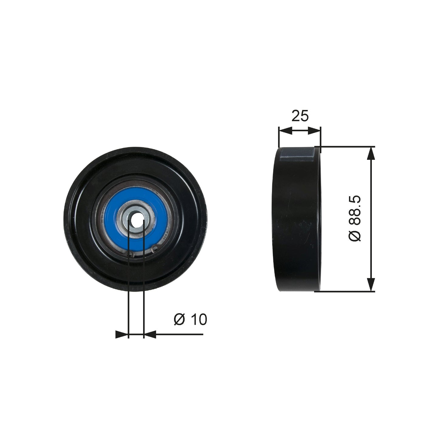 GATES GATT36605 V-Ribbed Belt Deflection/Guide Pulley