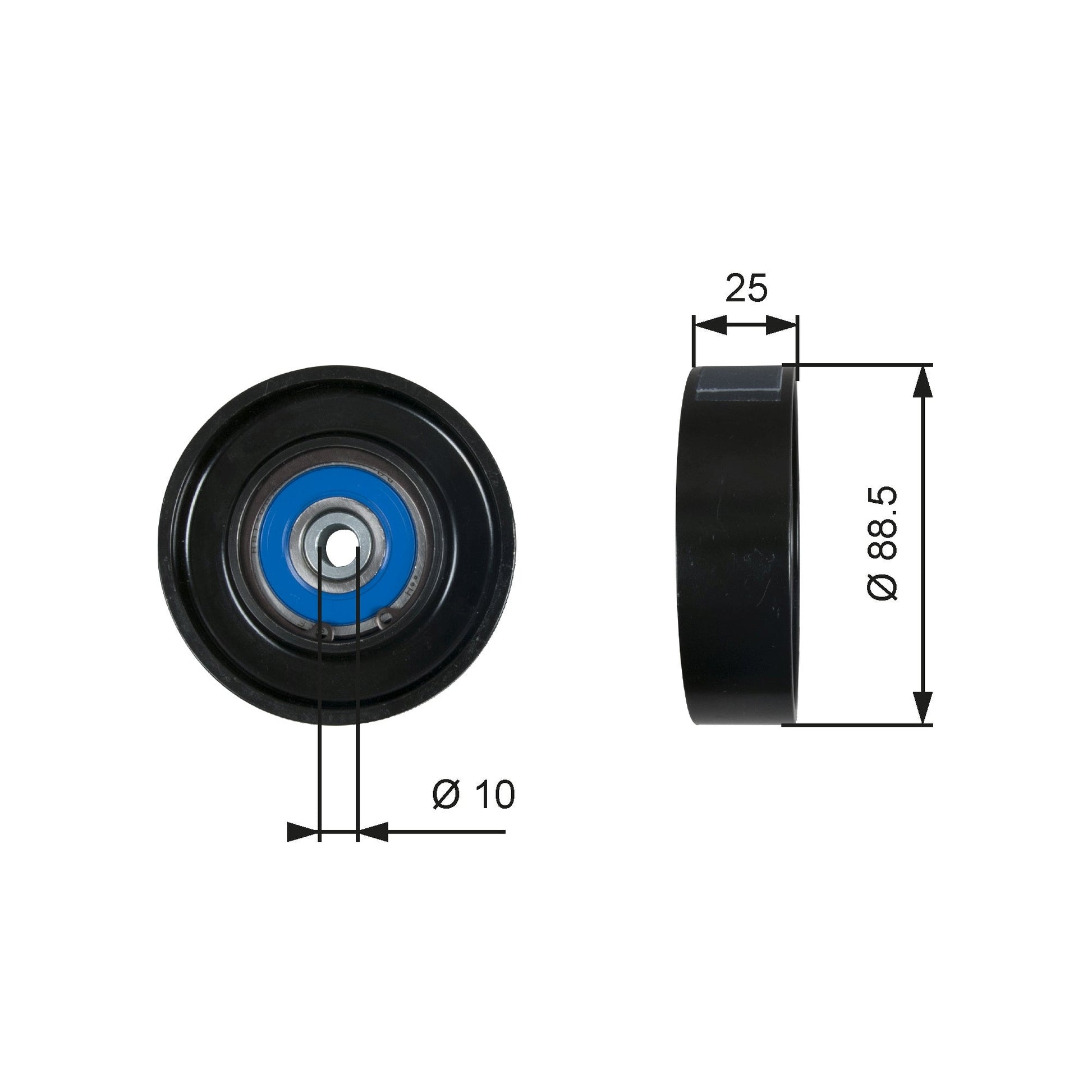 GATES GATT36605 V-Ribbed Belt Deflection/Guide Pulley