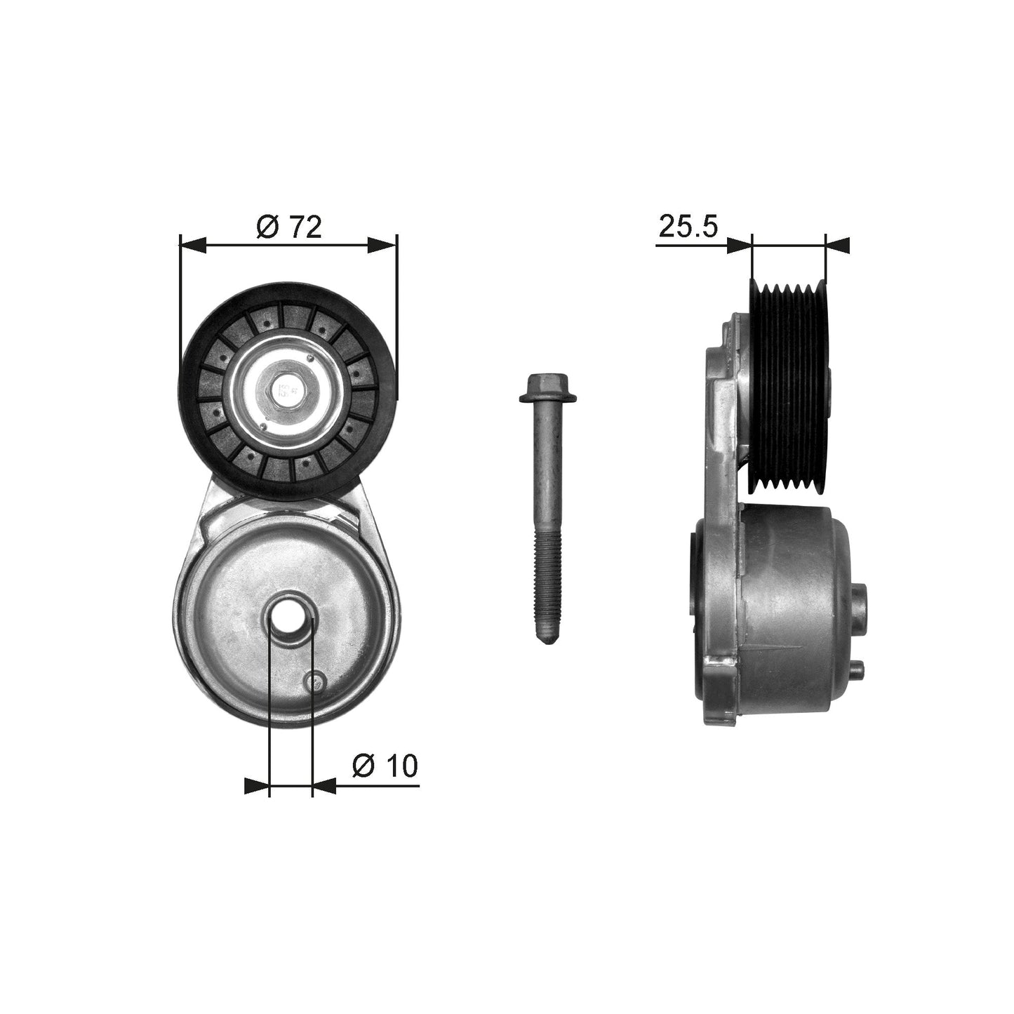GATES GATT38103 V-Ribbed Belt Tensioner Pulley