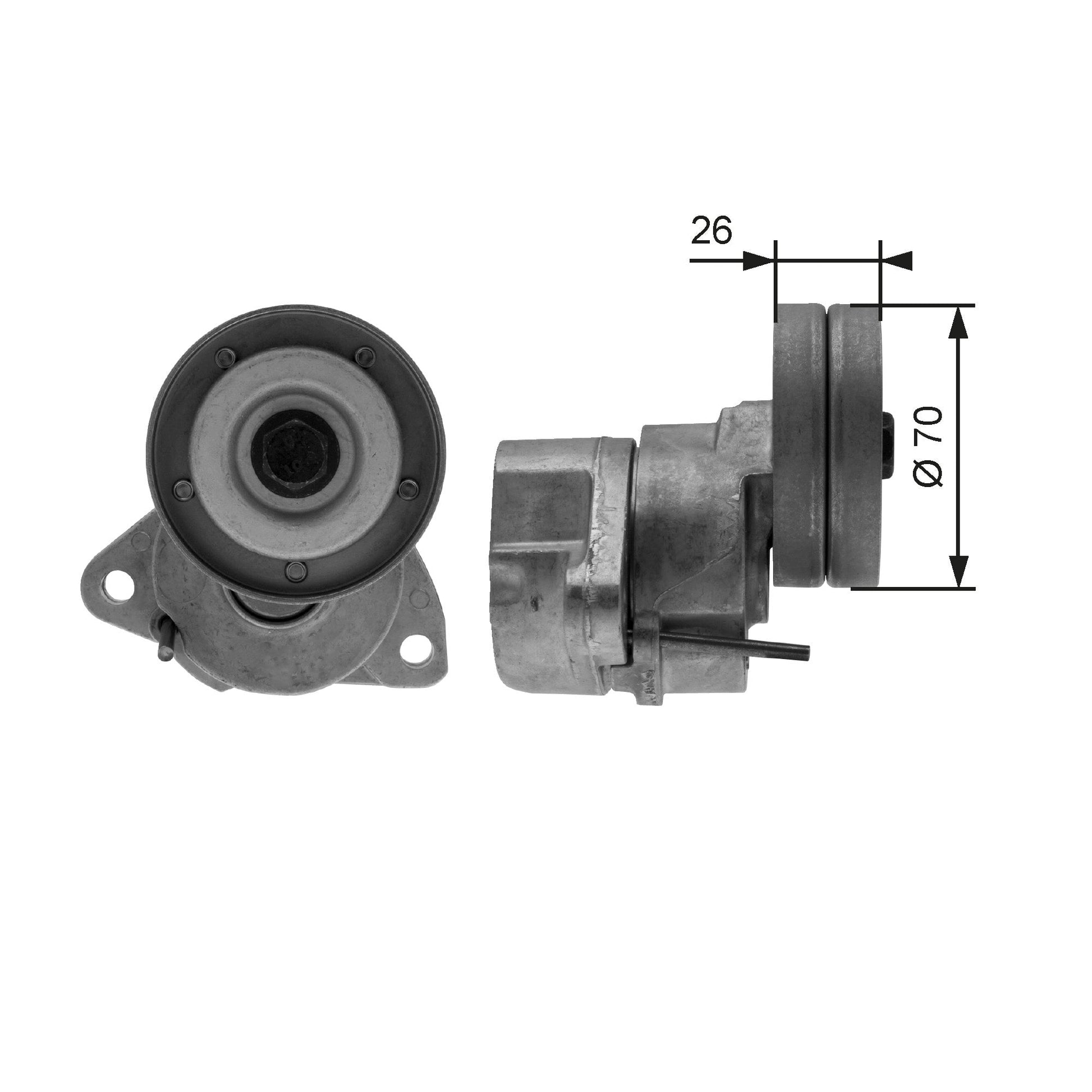 GATES GATT38154 V-Ribbed Belt Tensioner Pulley