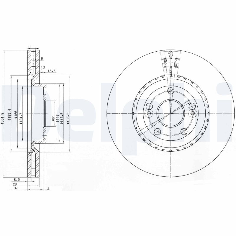 DELPHI BG3685 Brake Disc .