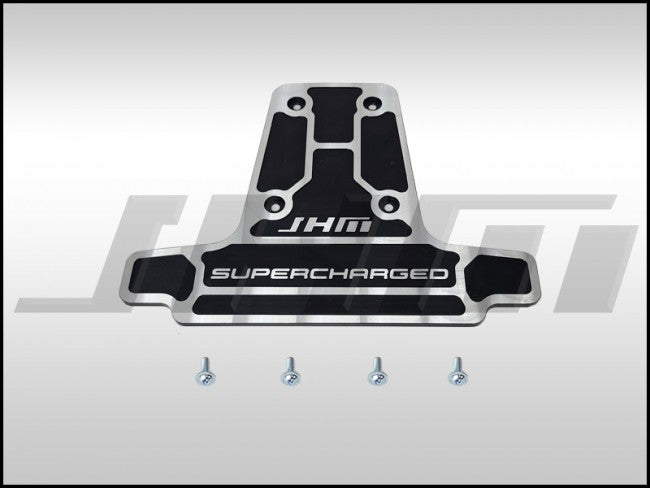 JHM Supercharger Plate - Replaces factory cover - Billet (JHM) BLACK MILLED for B8 S4-S5 Q5-SQ5 C7 A6-A7 D4 A8 and 4L Q7 3.0T