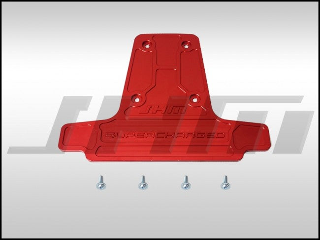 JHM Supercharger Plate - Replaces factory cover - Billet (JHM) RED for B8 S4-S5 Q5-SQ5 C7 A6-A7 D4 A8 and 4L Q7 3.0T
