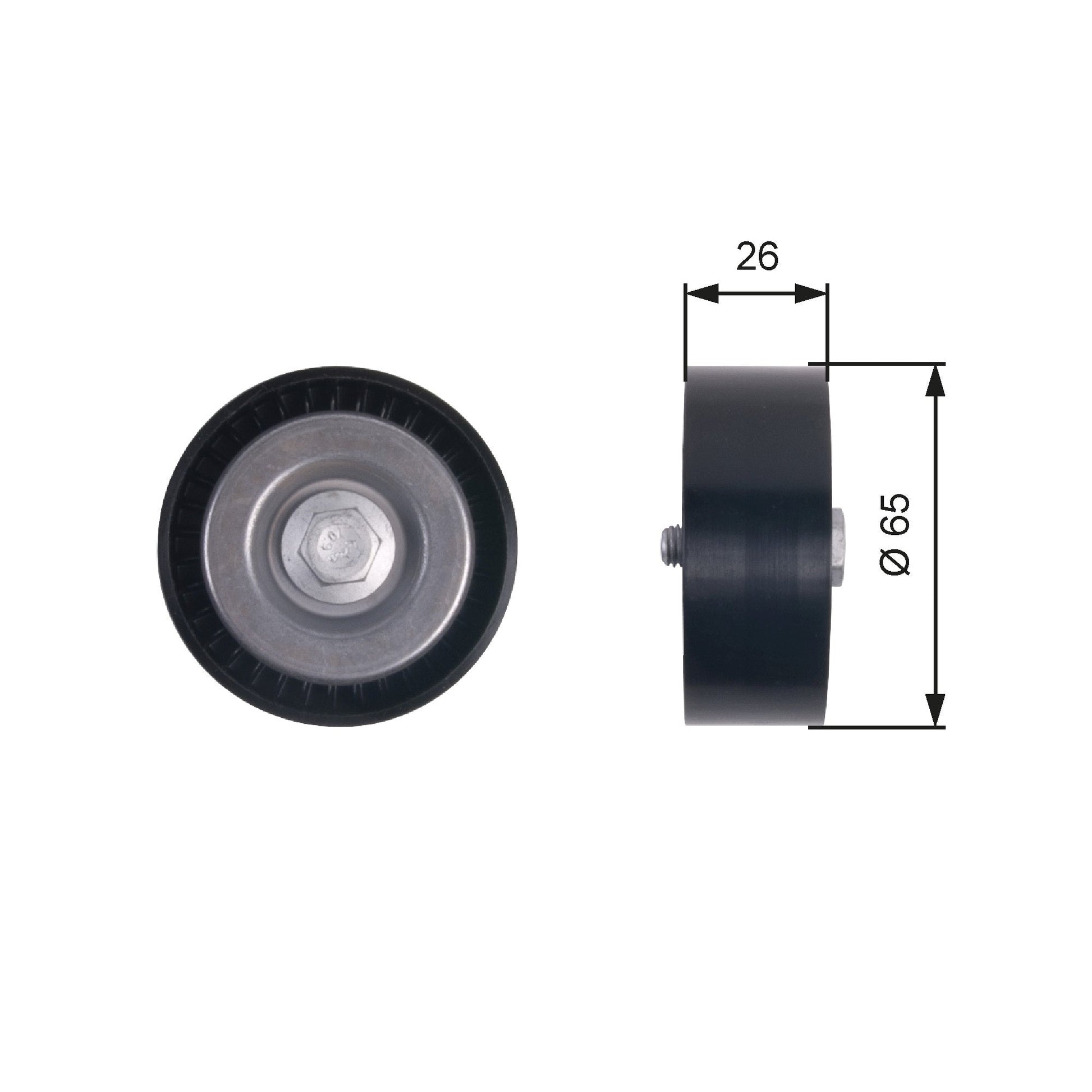 GATES GATT36414 V-Ribbed Belt Deflection/Guide Pulley
