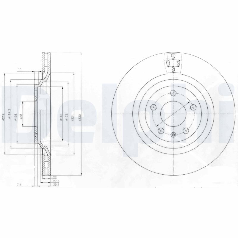 DELPHI BG4087 Brake Disc .