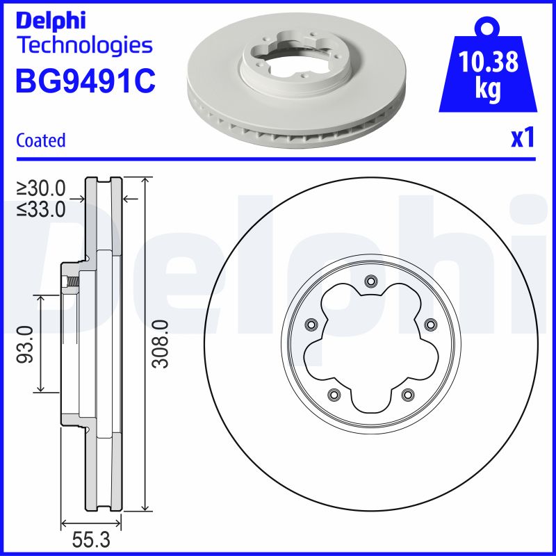 DELPHI BG9491C Brake Disc