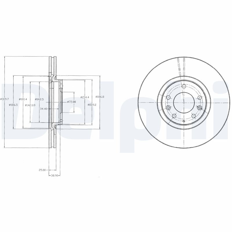 DELPHI BG4332 Brake Disc .