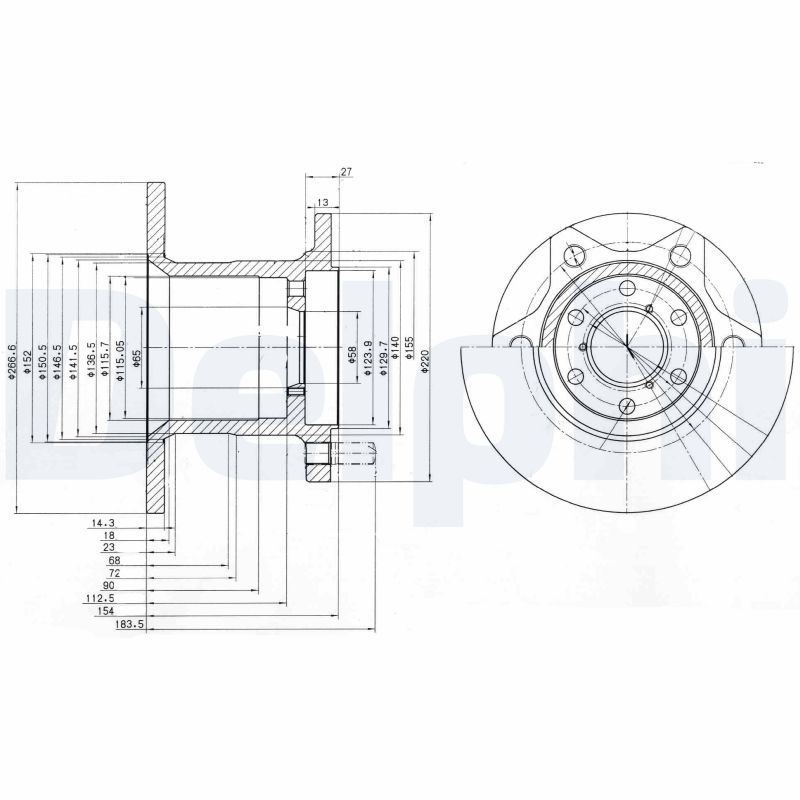 DELPHI BG649 Brake Disc .